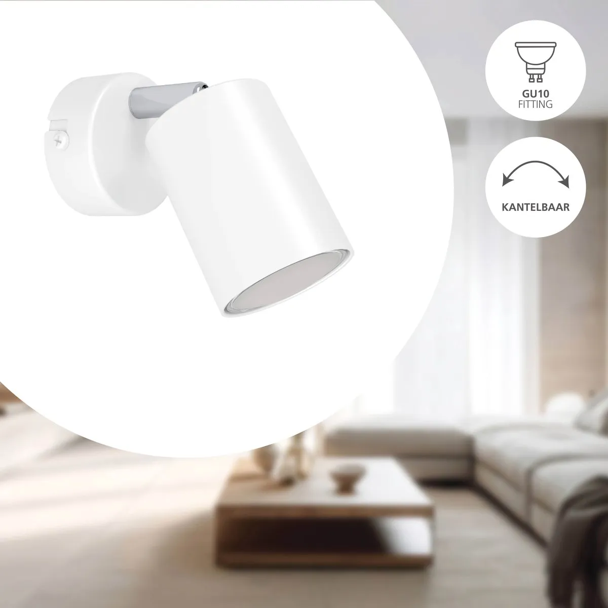 Eglo Reciso-E Spot Plafondspot GU10 - Ø6cm - Wit - Kantelbaar