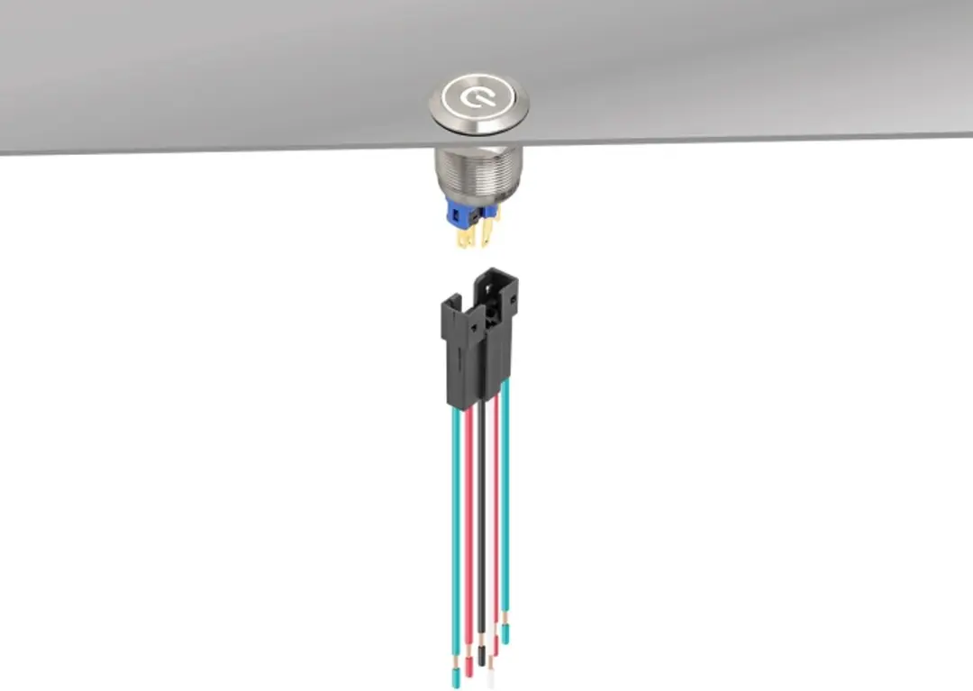 Delock Socket 22mm 6-pins Drukknop/Zwitch - Zwart