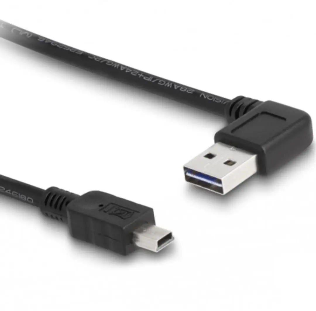 Delock Mini USB naar Easy-USB-A Haaks Kabel USB2.0 2A - 2m - Zwart