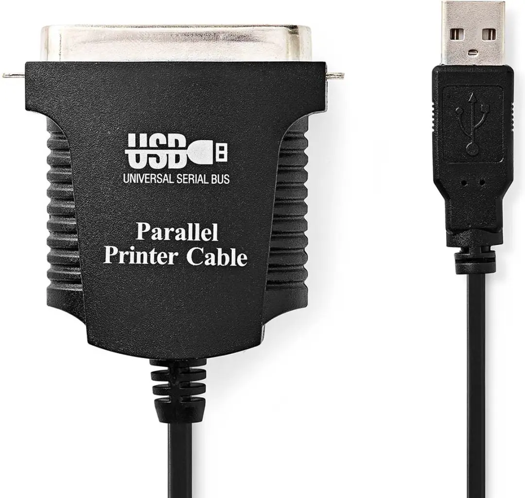 Nedis Parallelkabel USB-A Male - Centronics 36-pins - 2.00m - Zwart