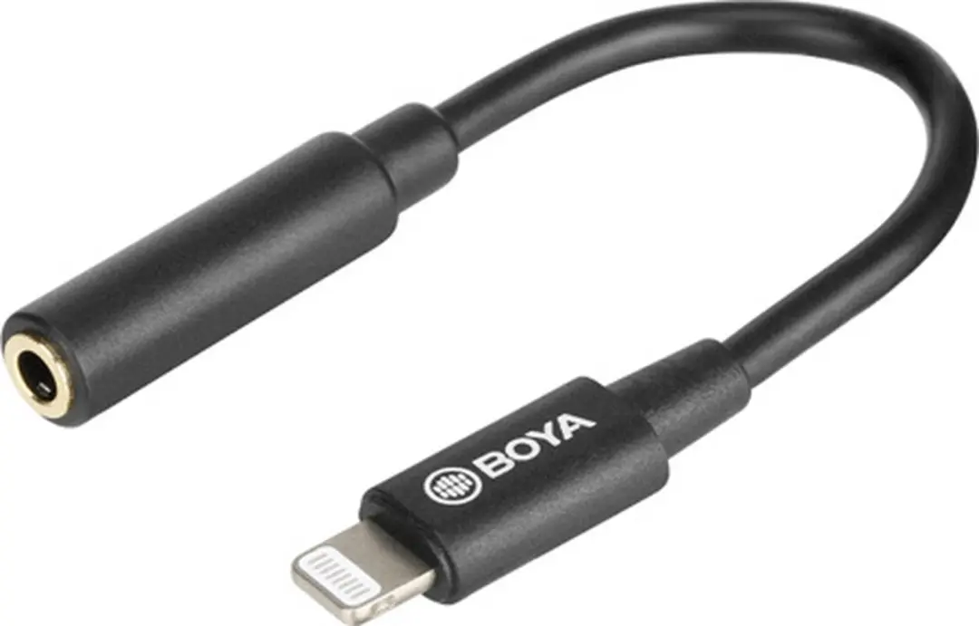 Boya BY-K3 Adapter 3,5mm TRRS naar Lightning - Zwart