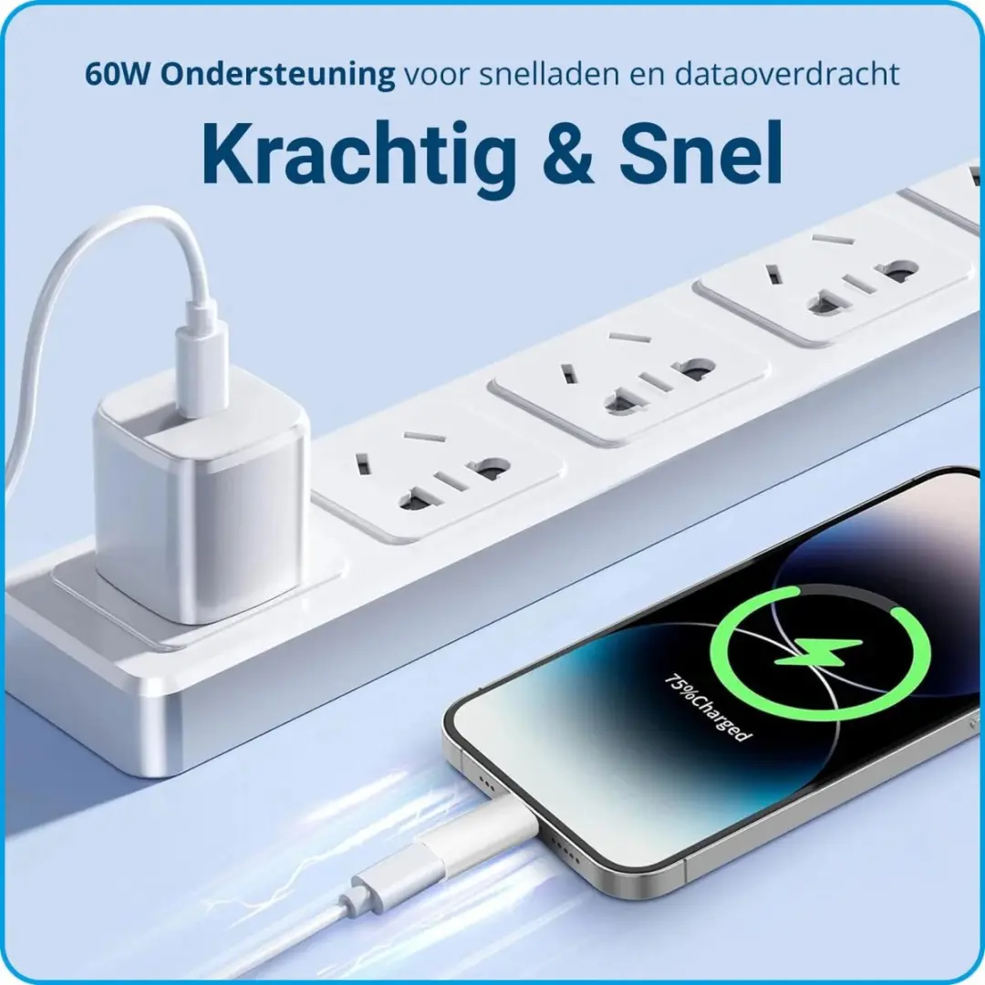 Lightning naar USB-C Adapter 60W - Wit