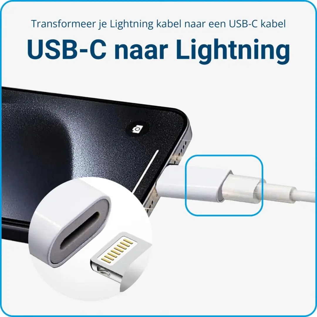 Lightning naar USB-C Adapter 60W - Wit