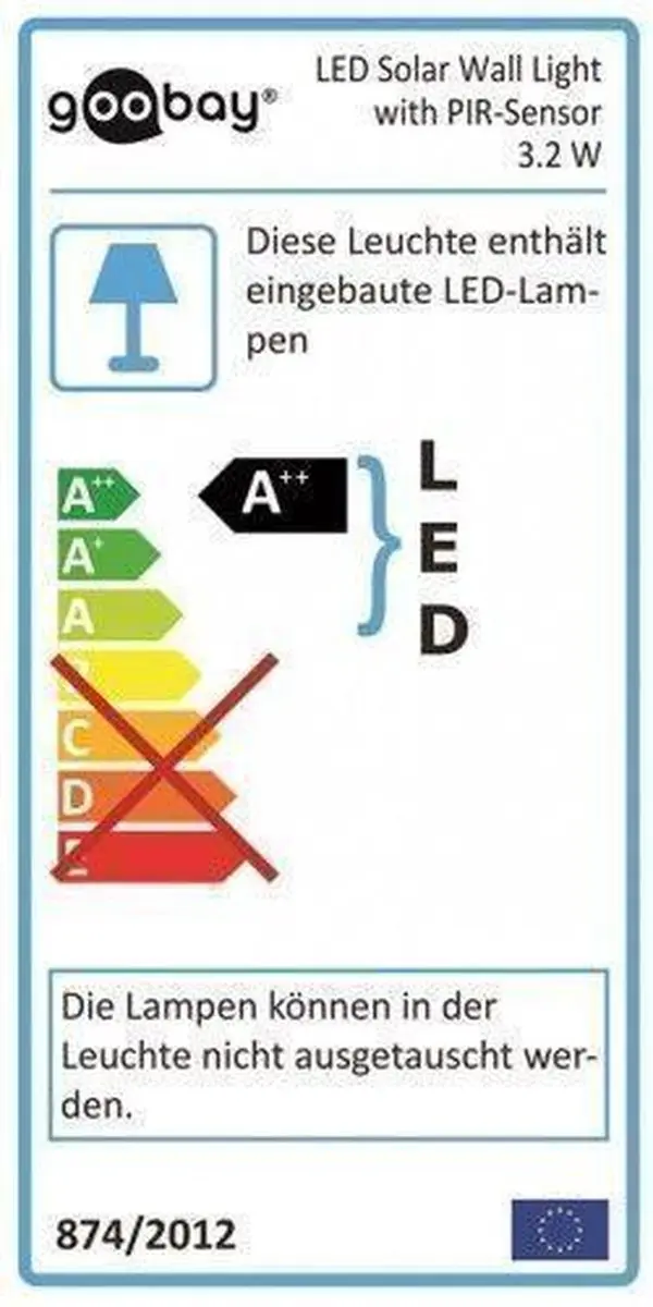Goobay 45808 LED Wandlamp - 3,2W Wit - Bewegingsensor