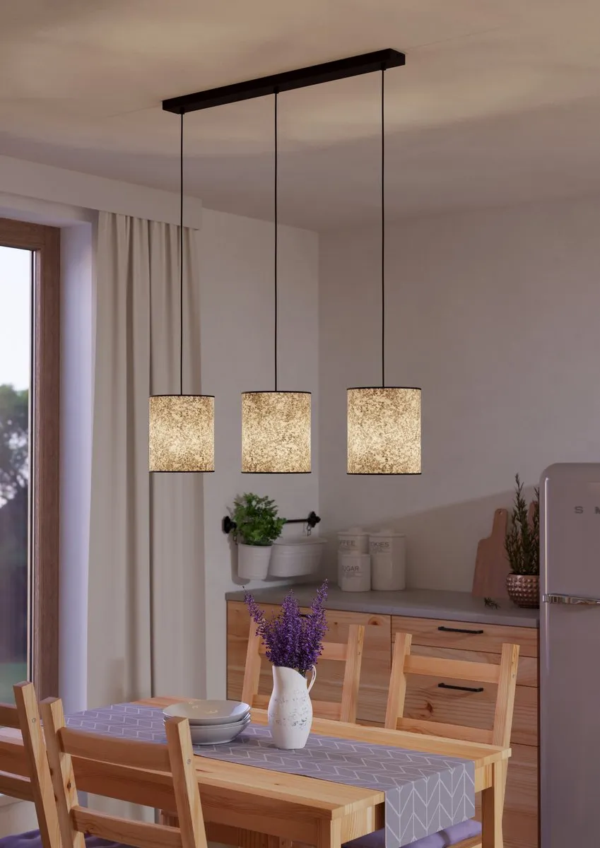 Eglo Butterburn Hanglamp E27 - 86cm - Zwart/Beige