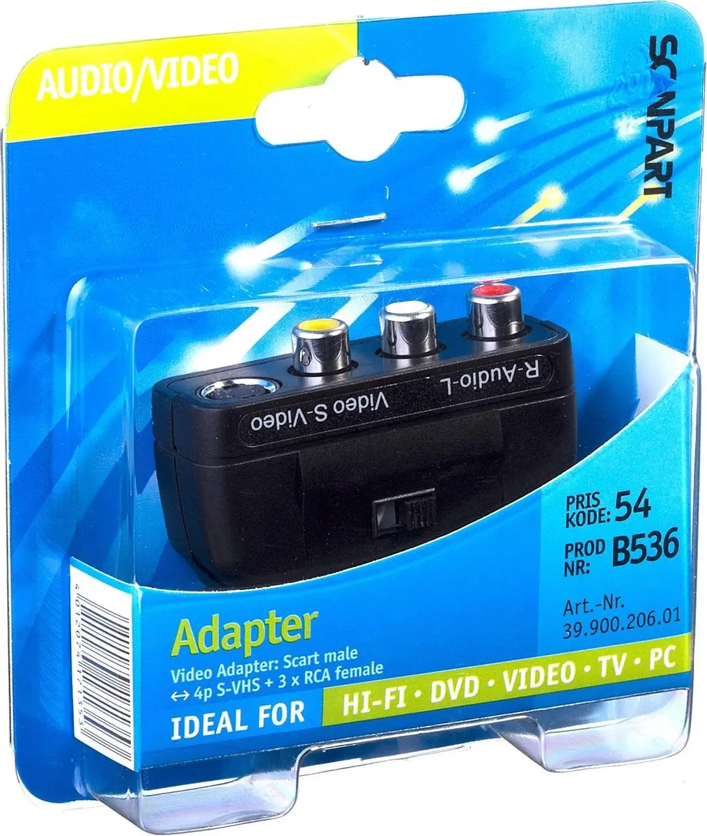 Scanpart Scart AV Adapter - Zwart