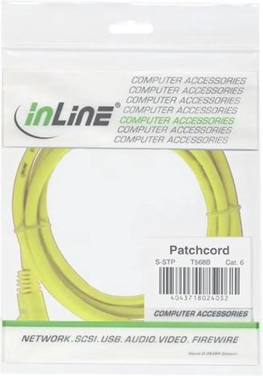 InLine 76802Y Netwerkkabel Cat6a S/FTP - 2m - Geel