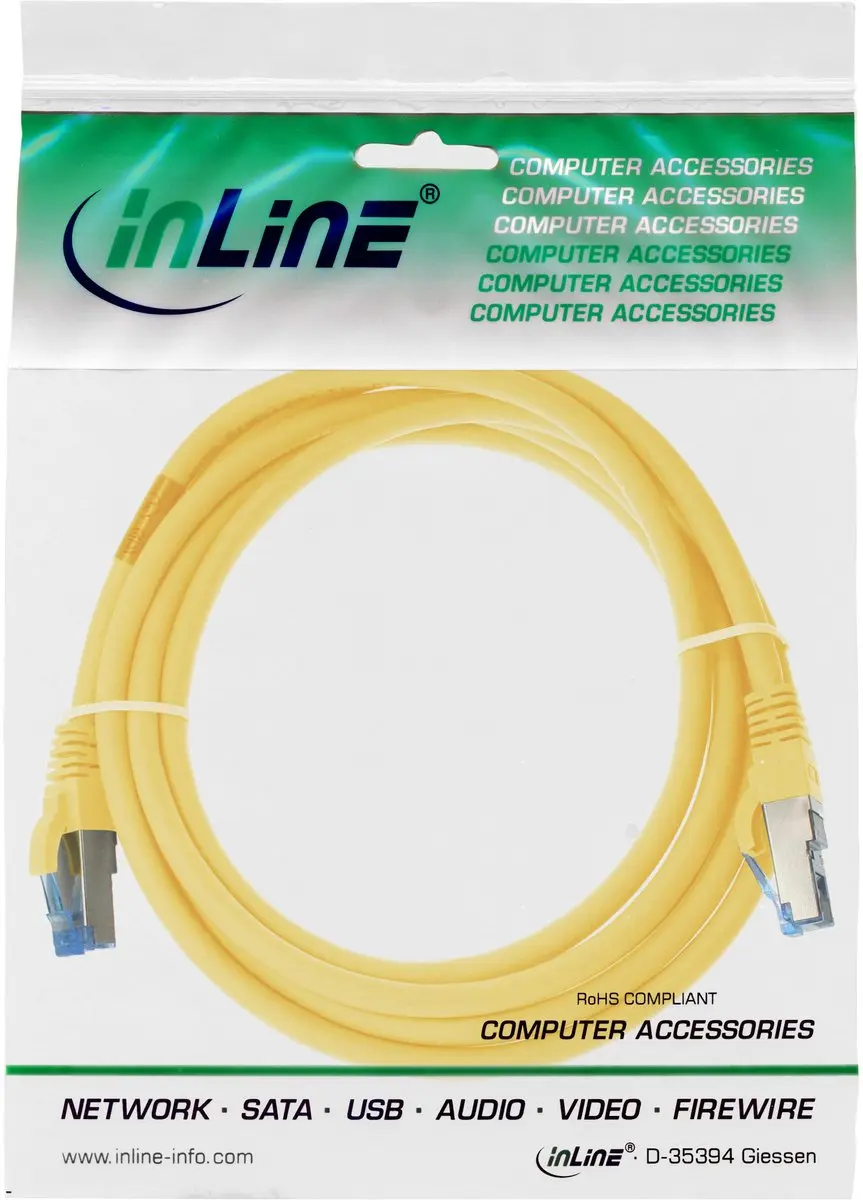 InLine 76802Y Netwerkkabel Cat6a S/FTP - 2m - Geel