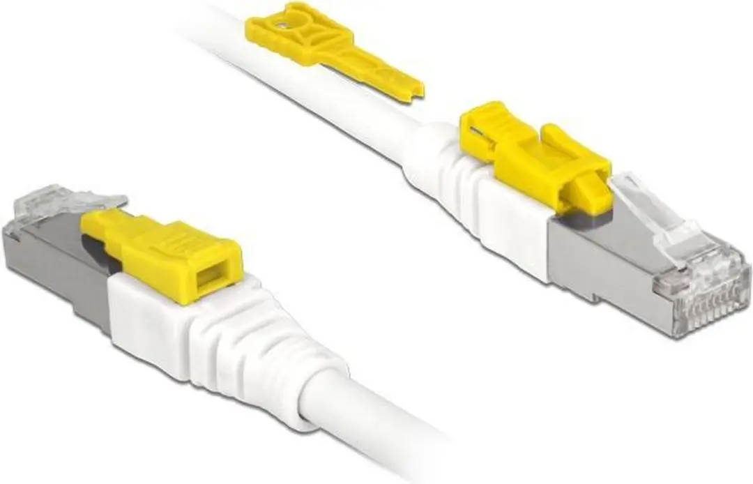 Delock RJ45 Secure Cat.6A Kabel 0,5m - Wit