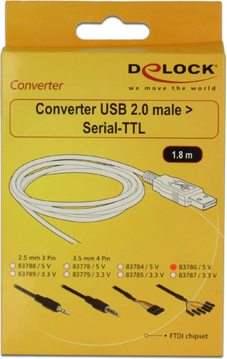 Delock USB 2.0 naar TTL Converter 83786 - Zwart