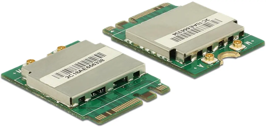 Delock M.2 Key A+E WLAN/Bluetooth Module 95254 - Groen/Zilver