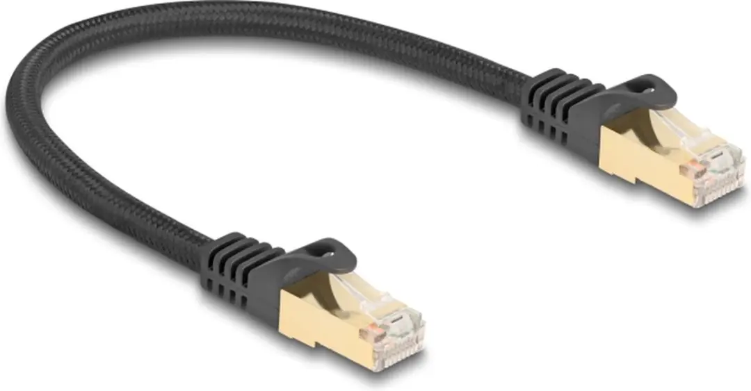 Delock Cat.6A S/FTP RJ45 Kabel 0,25m - Zwart