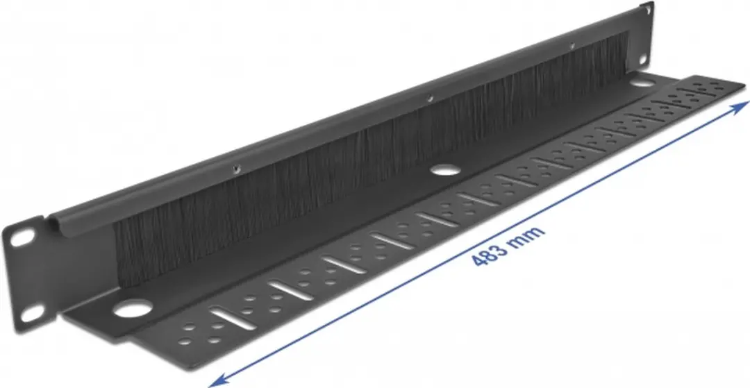 Delock 19" Kabeldoorvoerborstel 1U - Zwart