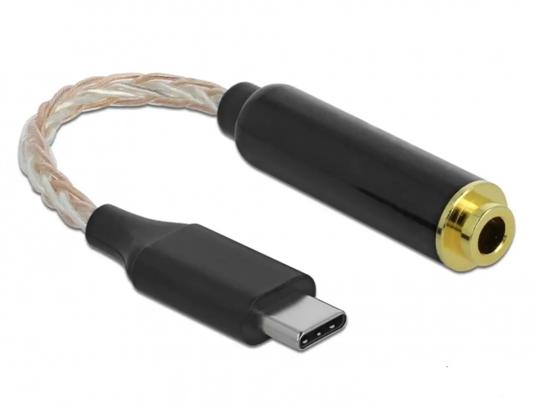 Delock Audio Adapter USB-C naar 4.4mm Jack - Zwart