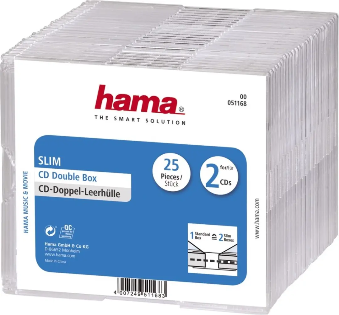 Hama CD Slim Dubbel Jewelcase 25 Stuks
