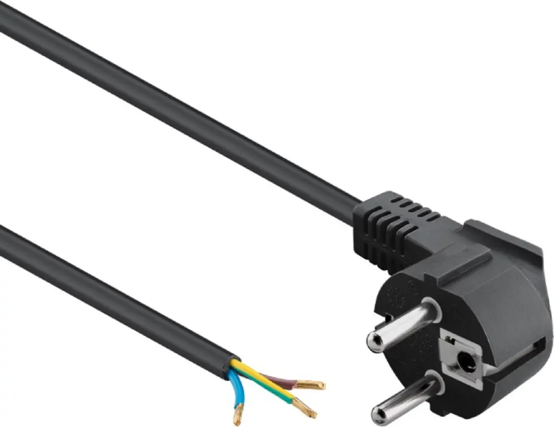 Nedis Stroomkabel Type F CEGL10700BK30 - 3m - Gehoekt - Zwart