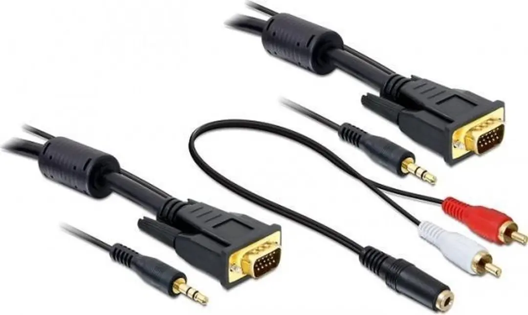 Delock VGA Kabel met Audio 2m - Zwart
