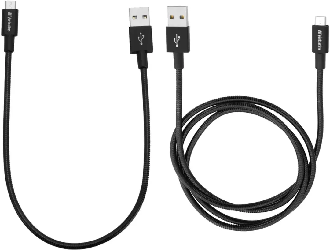 Verbatim 48875 USB-kabel 1m - Micro-USB A naar USB A - 2 Stuks