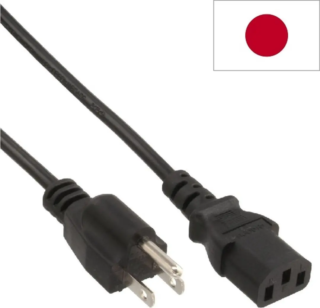 InLine C13 Type B Japan Stroomkabel VCTF 3x0,75mm - 1m