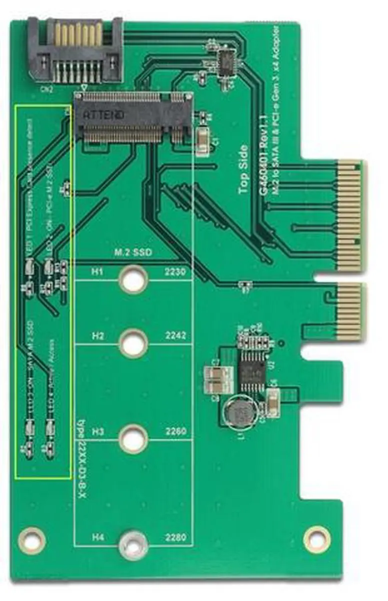 Delock PCIe Kaart 1x M.2 NVMe - Groen/Zilver