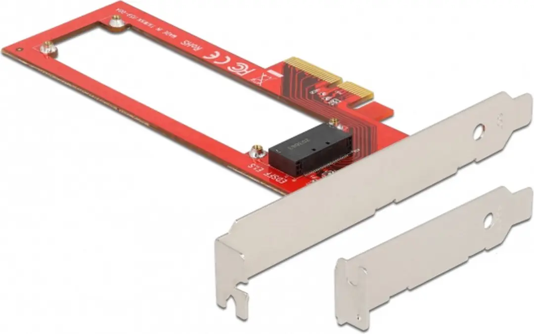 Delock PCIe x4 naar EDSFF E1.S Kaart - Zwart