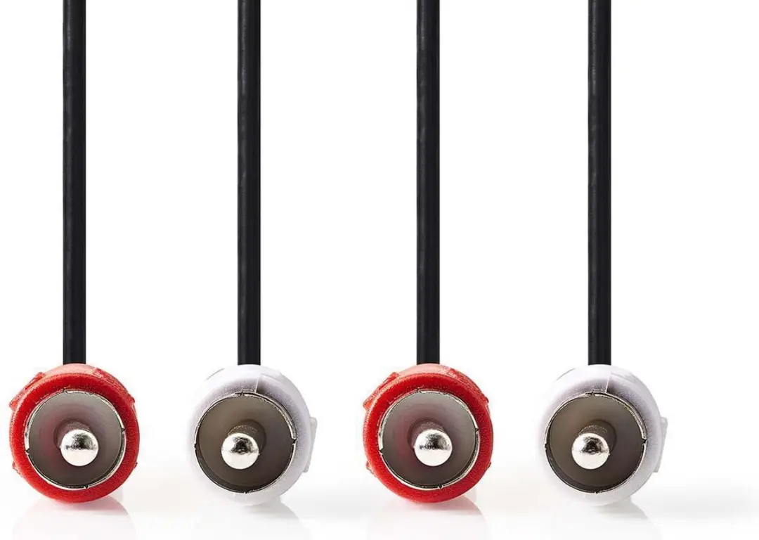 Nedis Stereo-Audiokabel CAGL24200BK100 - 2x RCA Mannelijk - 10m - Rood/Wit