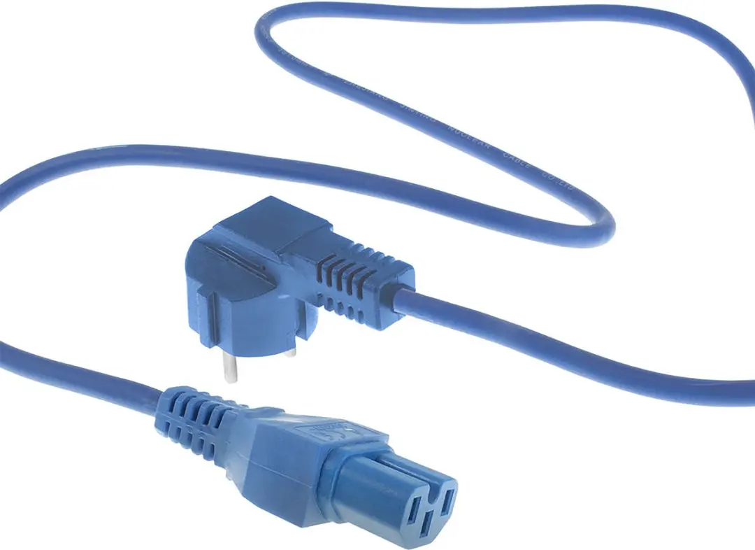 ACT AK5295 Schuko Netsnoer - Haaks - 1,5m - Blauw