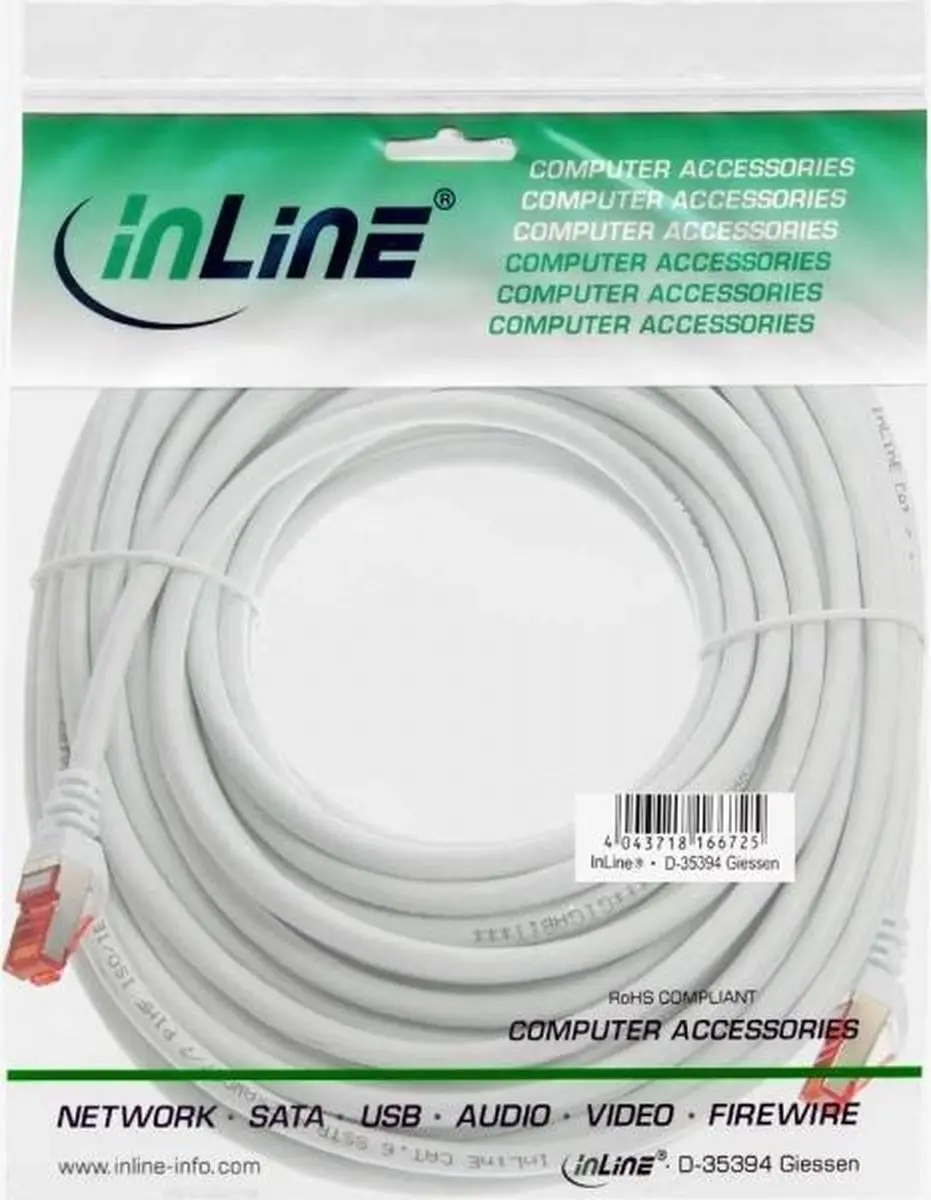 InLine Patchkabel S/FTP Cat.6 50m - Wit