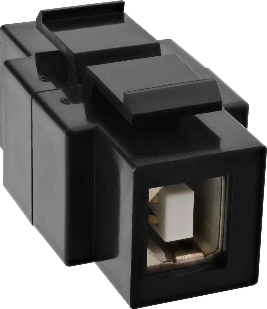 InLine USB 2.0 Snap-in Inzetstuk A/B - Zwart