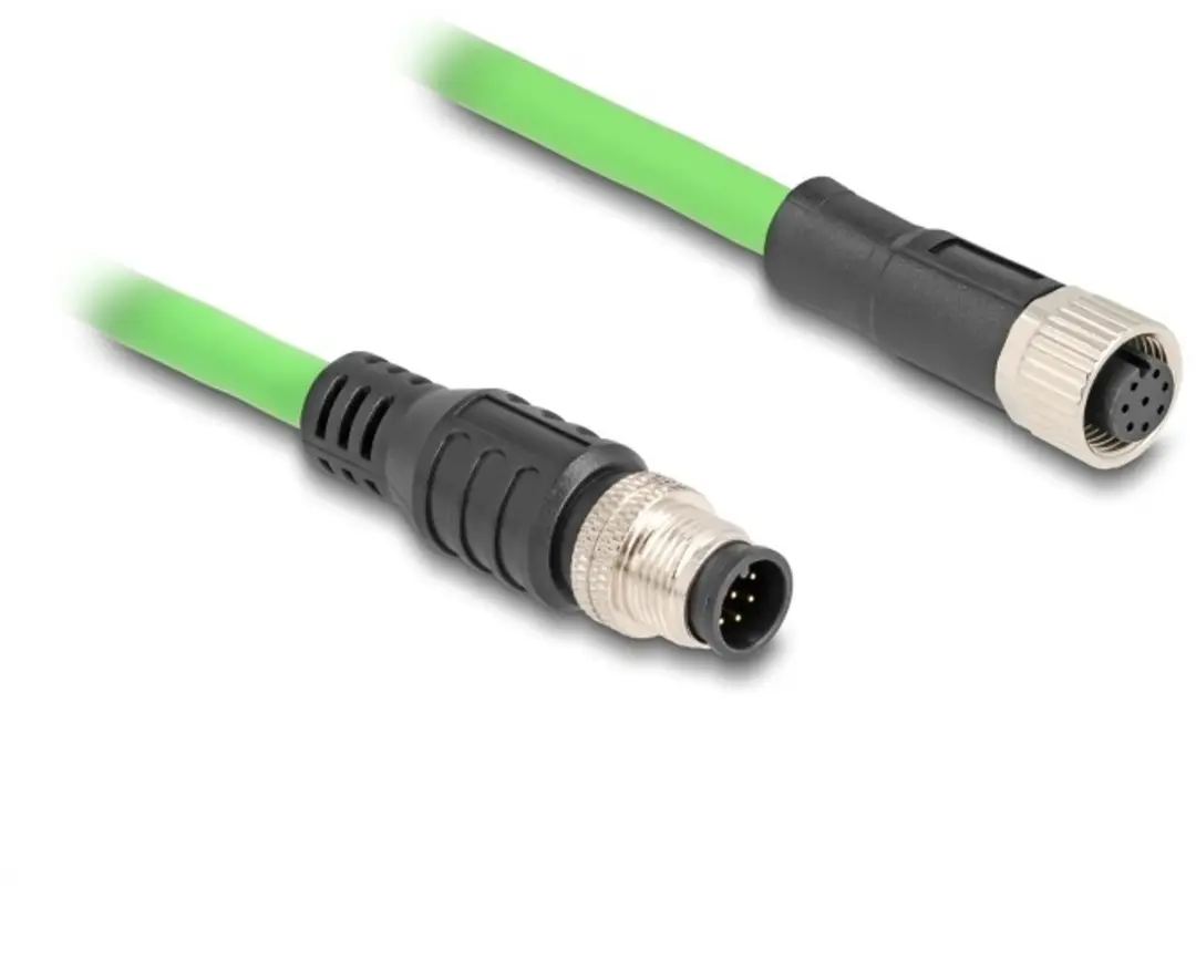 Delock M12 8-pins A-gecodeerde Netwerkverlengkabel CAT5e
