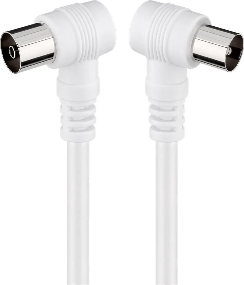 Goobay IEC Coaxkabel Haaks Wit 5m - 10 Stuks