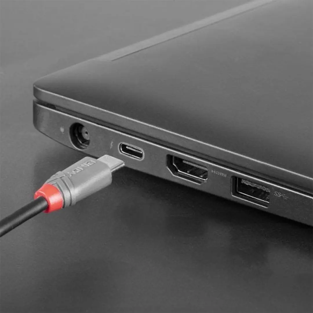 Lindy USB 2.0 USB-C naar USB-B Kabel 0.5m - Zwart