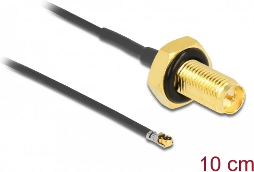 Delock MHF 4L LK RP-SMA Kabel - Micro Coax 1,37mm - 0,10m