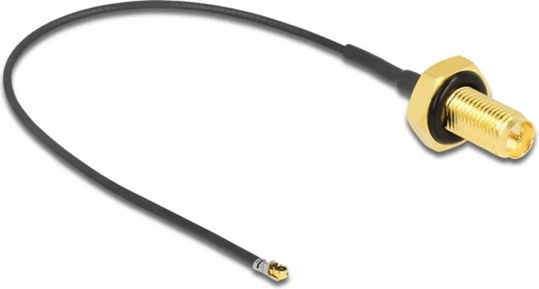 Delock MHF 4L LK RP-SMA Kabel - Micro Coax 1,37mm - 0,10m