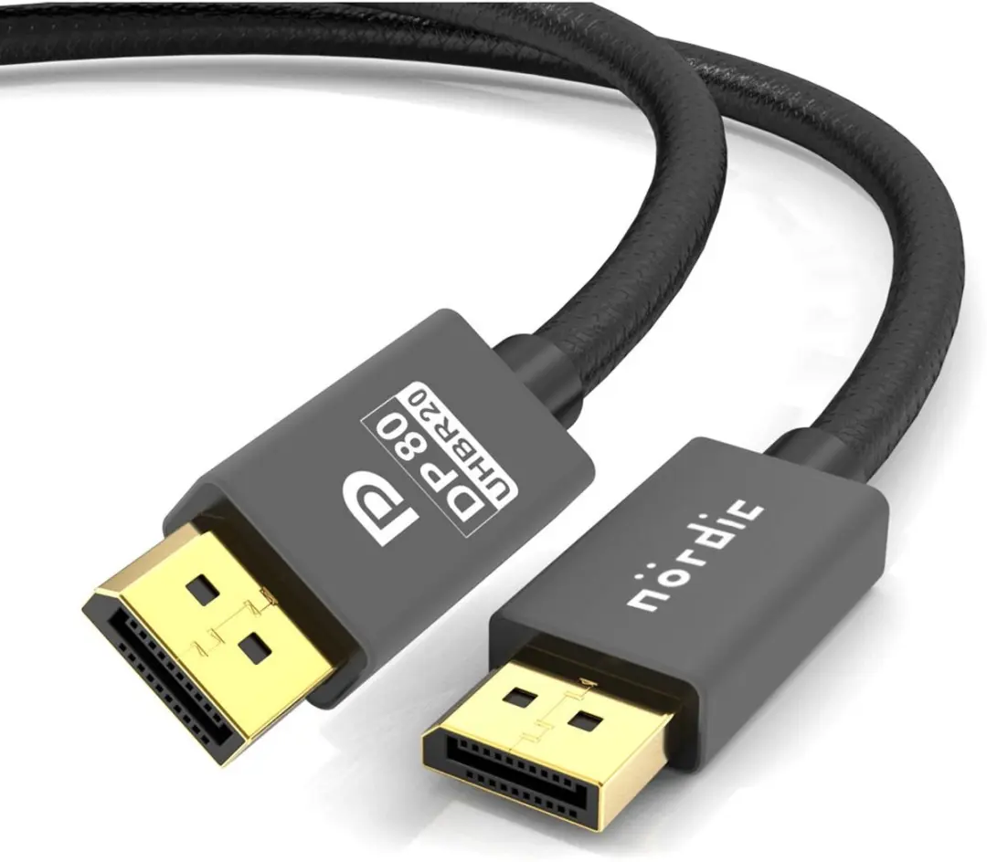 NÖRDIC DP-620 DisplayPort 2.1 Kabel 80Gbps - 2m - Zwart - afbeelding 6 van 6