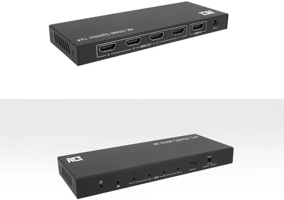 ACT 4K HDMI Splitter AC7832 - 1 naar 4 - Black