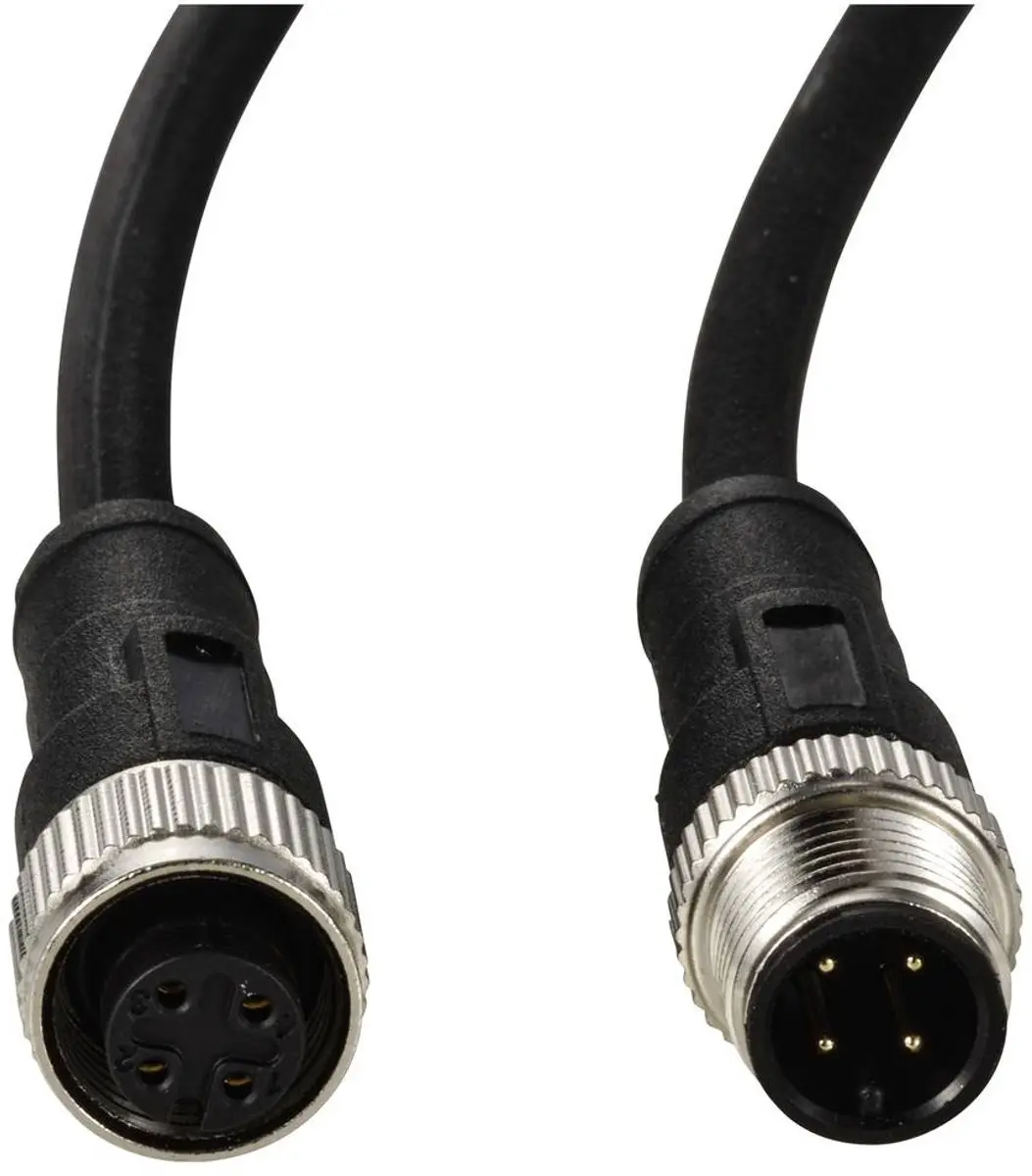 Tru Components TC-12833012 M12 Sensor/Actuator Verlengkabel - 4 Polig - Zwart