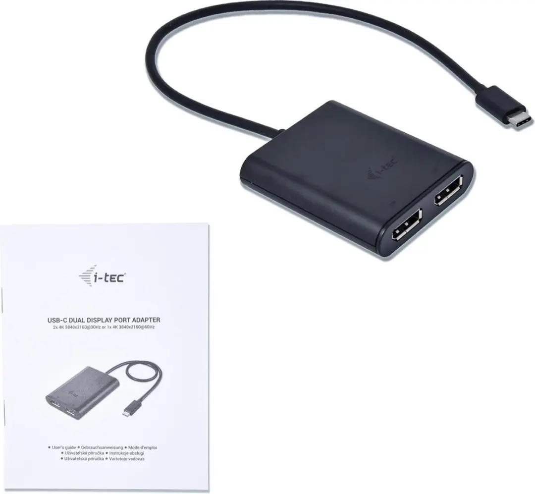 I-tec C31DUAL4KDP USB-C Thunderbolt 3 Adapter - Zwart