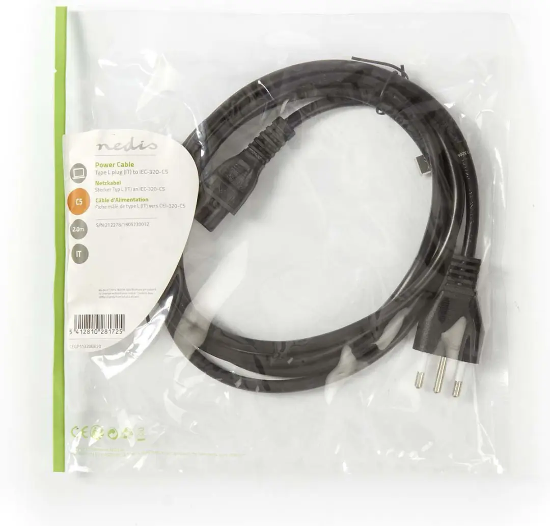 Nedis Stroomkabel CEGP11320BK20 IEC-C5 - 2.00m - Zwart
