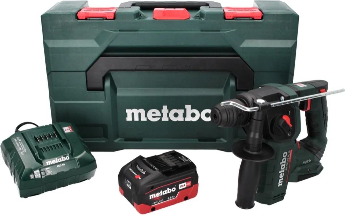 Metabo BH 18 LTX BL 16 Accuboormachine - 18V SDS-plus - 1x 5,5Ah + Oplader - afbeelding 2 van 5