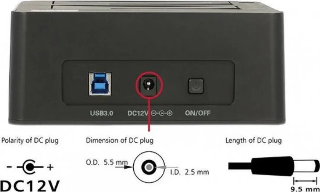 Delock USB Dual Docking Station 62661 - 2x SATA HDD/SSD - Zwart