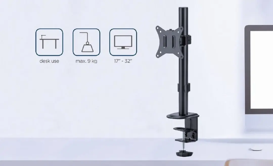Gembird Monitorarm MA-D1 - 17-32" - Draai- en kantelbaar - Zwart
