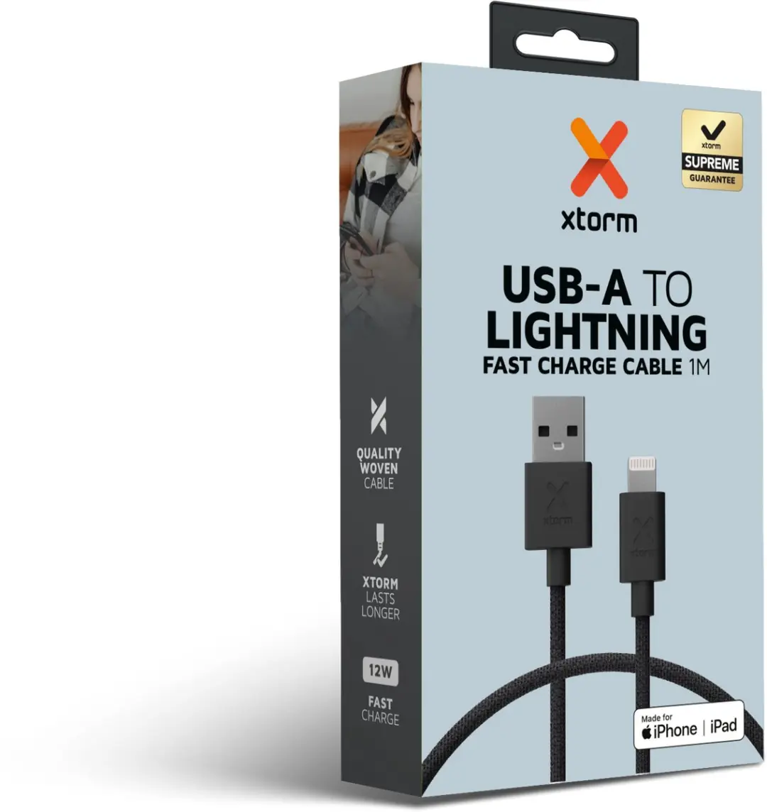Xtorm CXG2011 USB-C naar Lightning Kabel 3m - Zwart