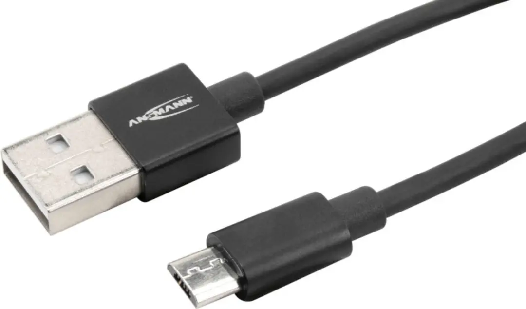 Ansmann USB-kabel USB-A naar Micro-B 2.0 2m - Zwart