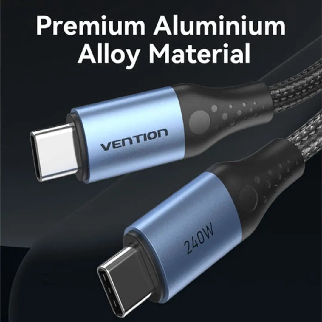 Vention USB-C Kabel 240W 5A 1.5m - Grijs/Blauw
