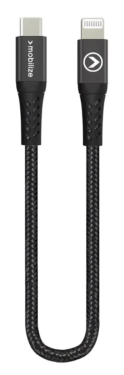 Mobilize USB-C naar Apple Lightning Kabel 0.2m - Zwart - afbeelding 6 van 6