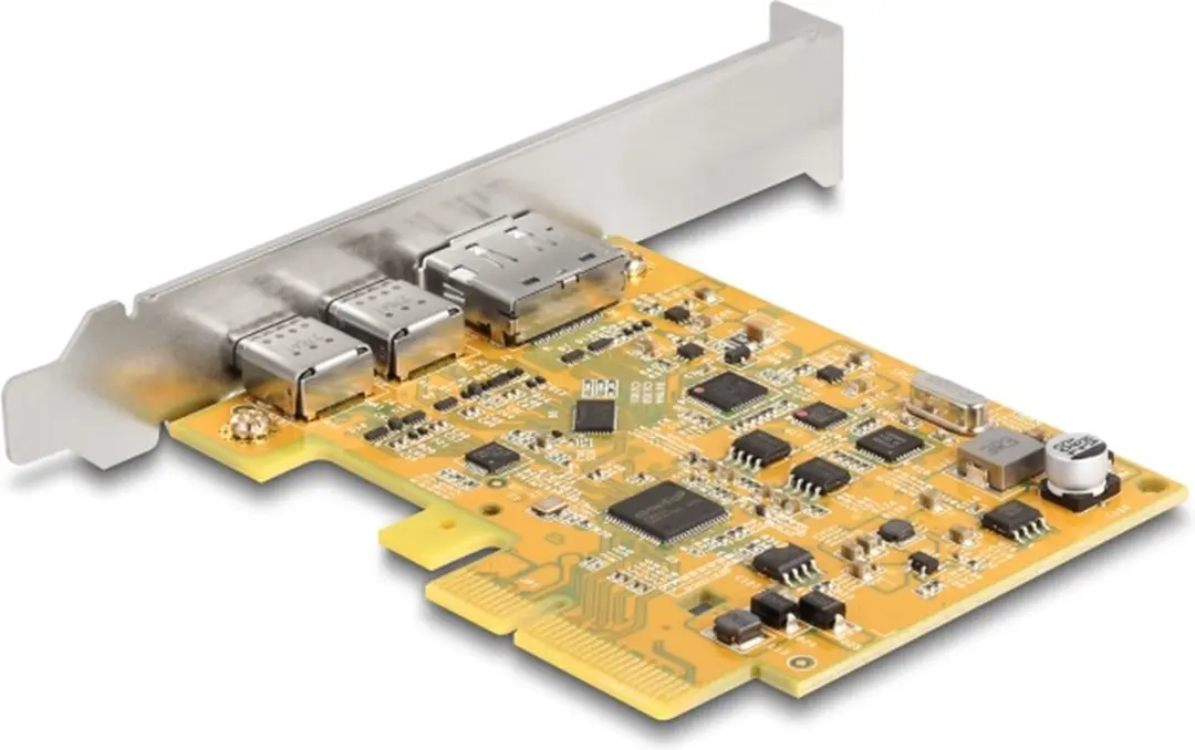Delock PCIe x4 Kaart USB-C 10Gbps - 2x Type-C - Metallic