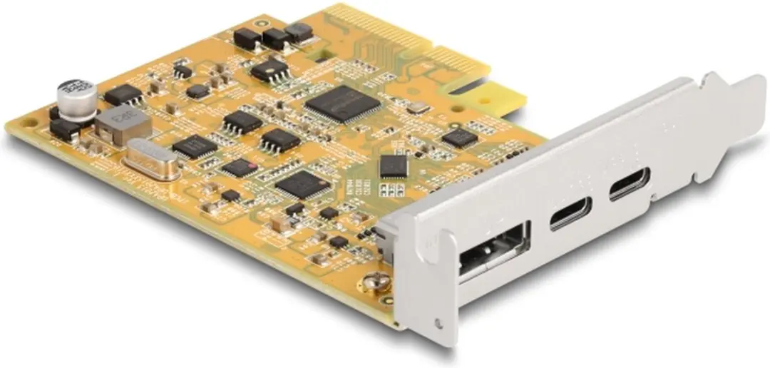 Delock PCIe x4 Kaart USB-C 10Gbps - 2x Type-C - Metallic