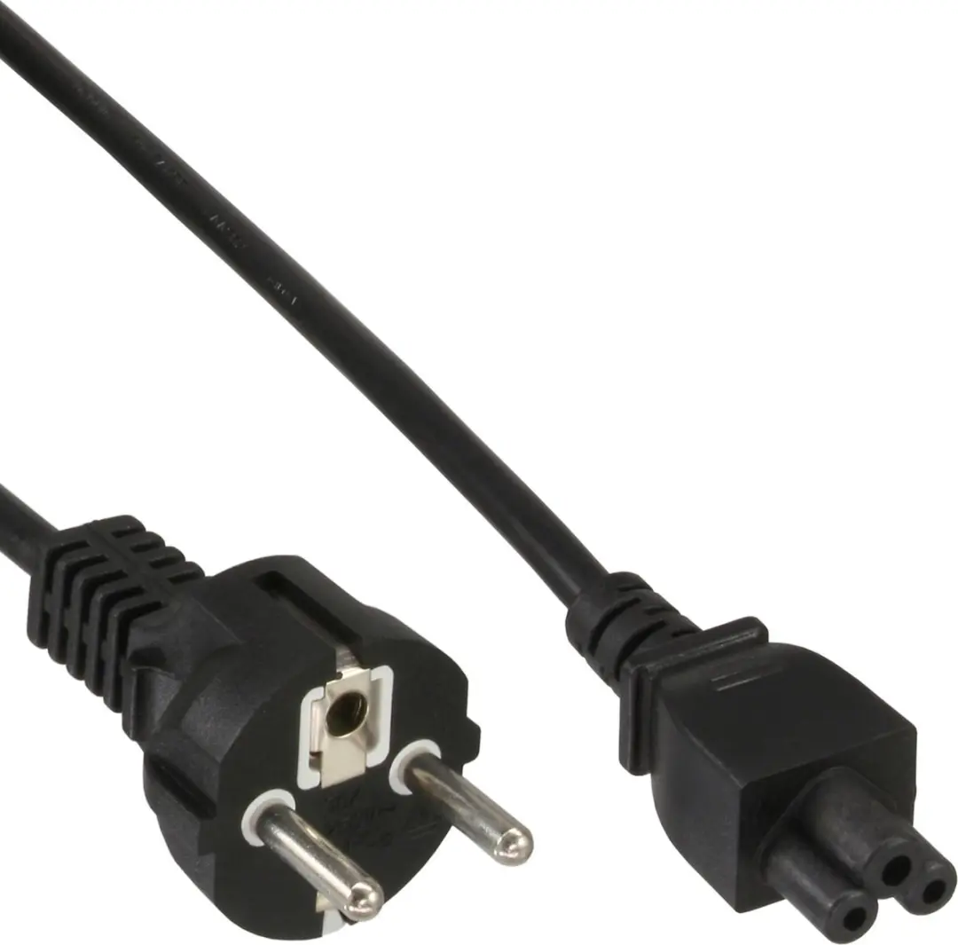 InLine C5 CEE 7/7 Stroomkabel 3x0,75mm² - 2m - Zwart