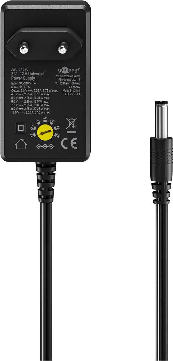 Goobay 64570 AC Kabel - Universeel Zwart